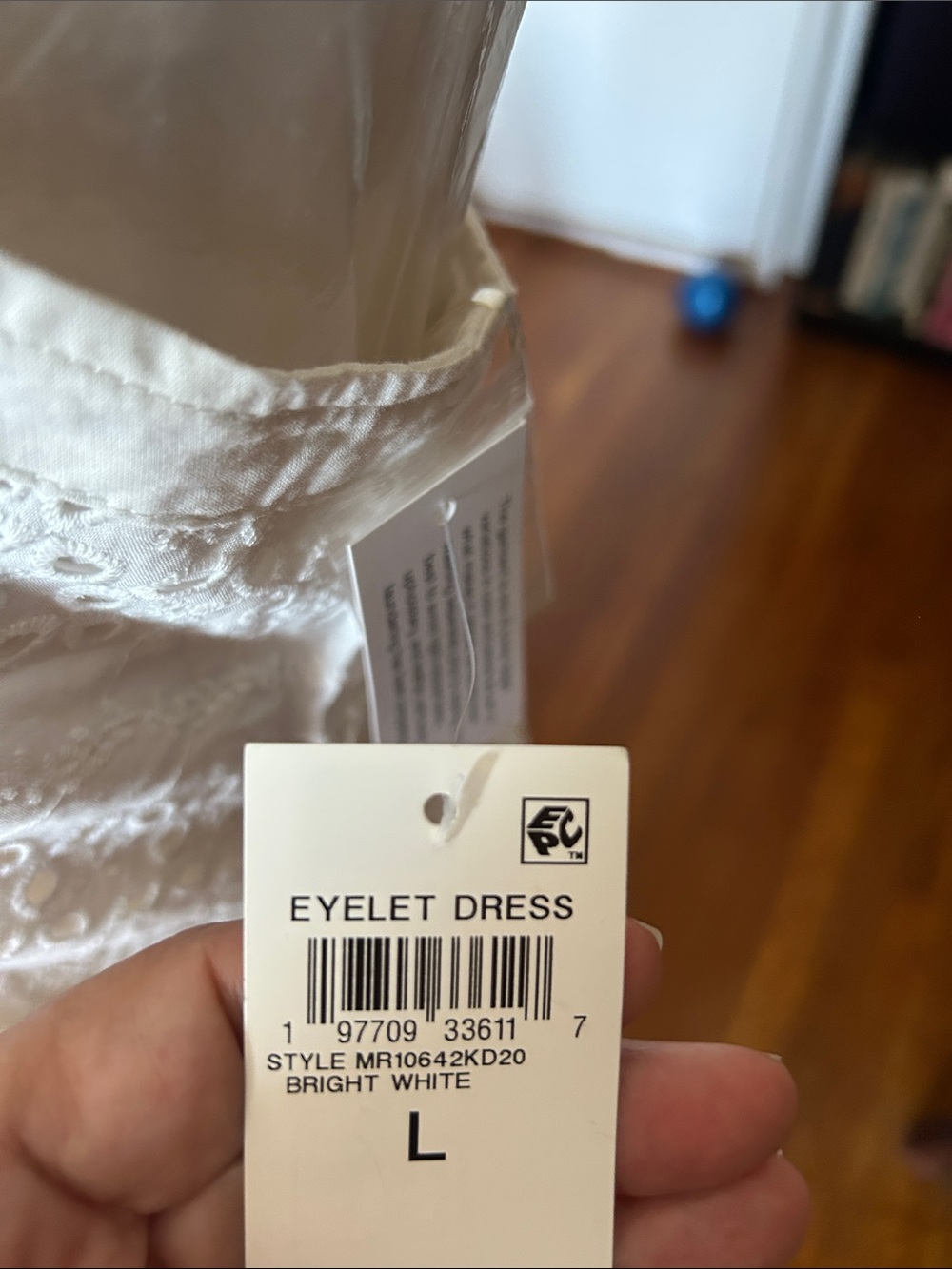 White Eyelet Spaghetti-Strap Maxi Dress - Women's Summer Tiered Dress - Picture 4 of 5